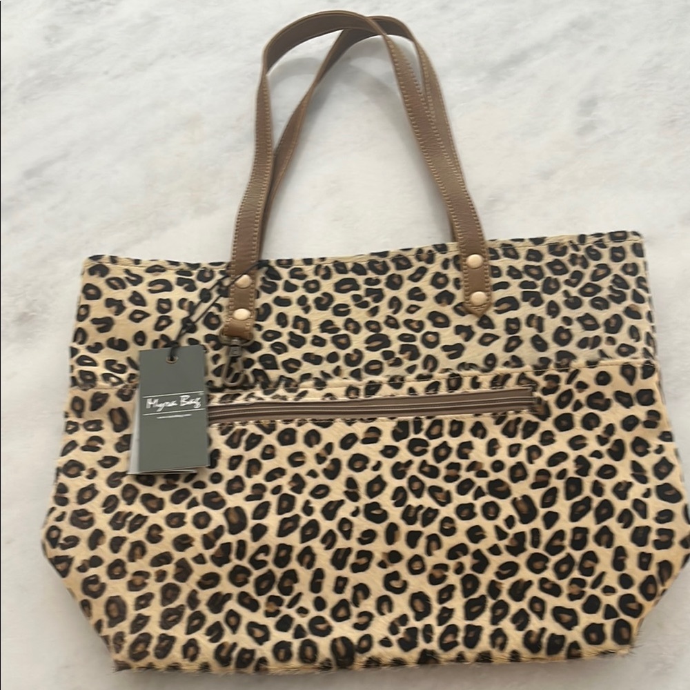 Myra Bag Brown and Tan Leopard Print Tote
